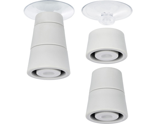 Drei Türstopper mit Saugnapf zur Wandmontage