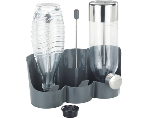 Automatischer Futter- und Wasserspender für Haustiere mit zwei Behältern