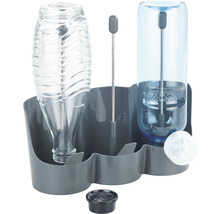 Wasserspender für Haustiere mit zwei Behältern und grauem Halter