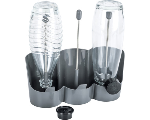 Doppelter Glasflaschenspender mit Basis zur Dosierung