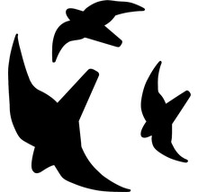 Illustration von drei fliegenden Vögeln