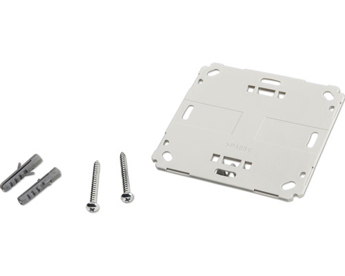 Montageplatte mit Dübeln und Schrauben
