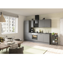Optifit Küchenzeile mit Geräten Mats825 270 cm Frontfarbe basaltgrau matt Korpusfarbe grau zerlegt-thumb-0