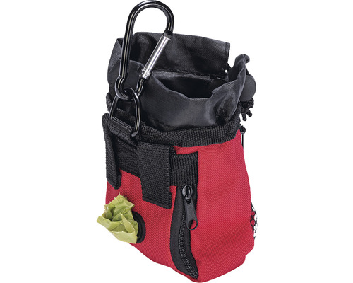 Hundeleckerli-Tasche mit Karabinerhaken, Kotbeutelspender und Reißverschluss