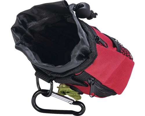 Hundeleckerli-Tasche mit Kordelzug, Reißverschluss und Karabiner