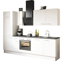Optifit Küchenzeile ohne Geräte Rurik986 270 cm weiß glänzend zerlegt Variante reversibel KCRU 2708OE-8+