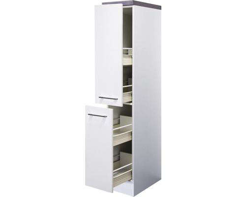 Flex Well Apothekerschrank Varo BxTxH 30 x 60 x 162 cm weiß matt zerlegt 00010965 Küchenschrank mit Auszügen für mehr Stauraum