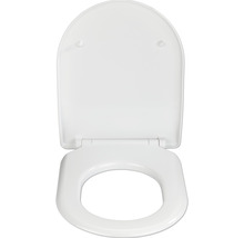 Weißer Toilettensitz mit offenem Deckel