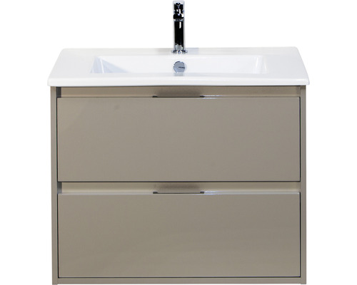 Badmöbel-Set Sanox Porto BxHxT 71 x 57 x 51 cm Frontfarbe cubanit grey mit Waschtisch Keramik weiß Badmöbel-Set Sanox Porto BxHxT 71 x 57 x 51 cm Frontfarbe cubanit grey mit Waschtisch Keramik weiß
