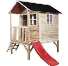 Spielhaus aus Holz mit Rutsche und Leiter für Kinder