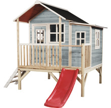 Spielhaus aus Holz mit Rutsche und Leiter für den Garten
