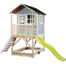 Spielhaus mit Sandkasten, Rutsche und Leiter aus Holz