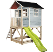 Spielhaus mit Rutsche und Leiter aus Holz
