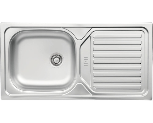 Spüle aus Edelstahl mit Abtropffläche