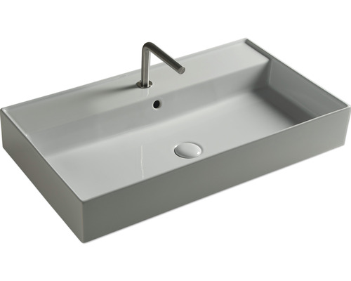 Rechteckiges Keramikwaschbecken mit Armatur