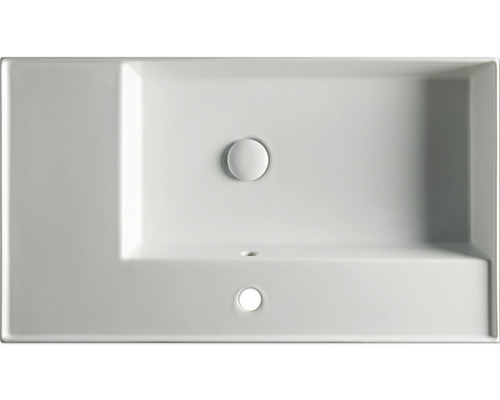 Rechteckiges Keramik Waschbecken mit Armaturloch und Überlauf