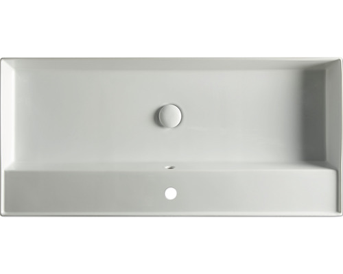Rechteckiges Aufsatzwaschbecken aus Sanitärkeramik mit Überlauf