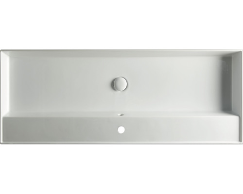 Rechteckiger Waschtisch aus Keramik mit Ablauf