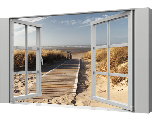 Fenster Wandtattoo mit Strandmotiv