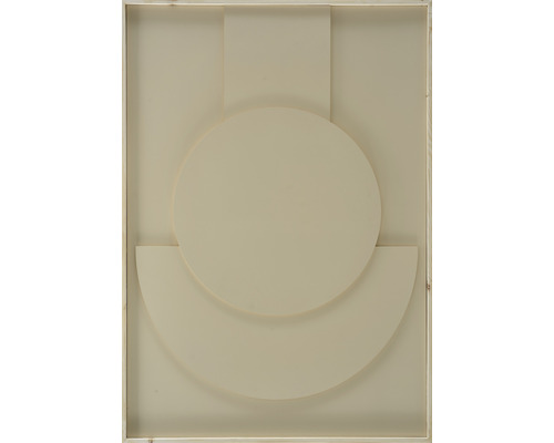 Dekoratives Wandbild mit geometrischen Formen im Holzrahmen