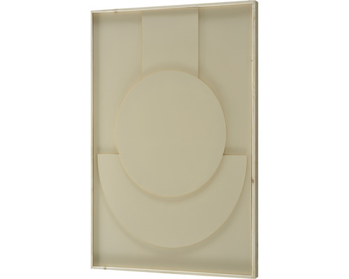 Wanddekoration mit geometrischen Formen in einem Holzrahmen