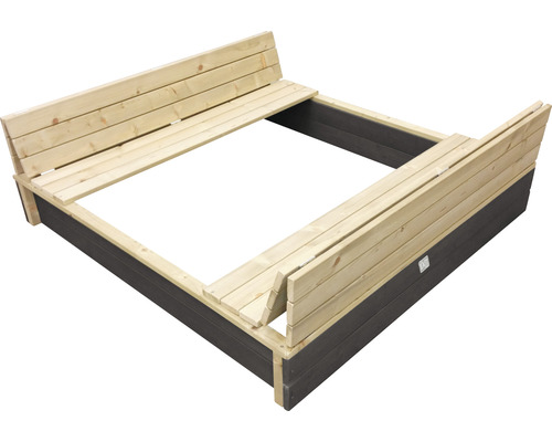 Sandkasten EXIT Aksent Holz Gr. XL 136x132x20,4 cm grau