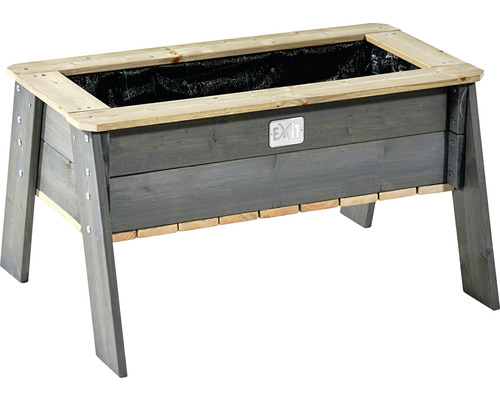 Kinder-Hochbeet auf Stelzen EXIT Aksent Holz Gr. L 93,5x68x50 cm grau Hochbeet aus Holz mit EXIT Logo