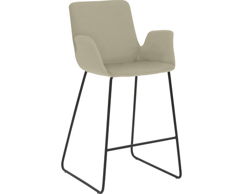 Barstuhl Mayer Sitzmöbel 1222 53 x 49 x 95 cm Stahl schwarz/taupe 1222_K3_30484 Barhocker mit Armlehnen und Metallgestell