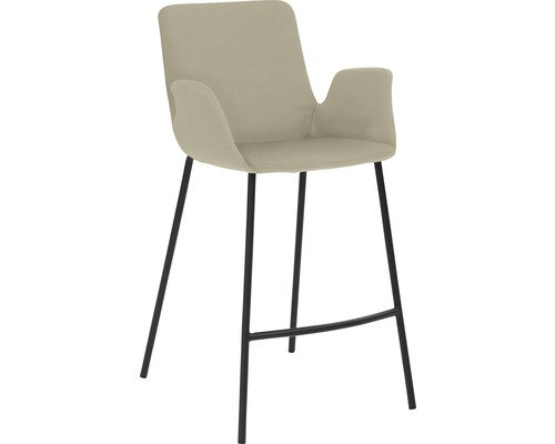 Barstuhl Mayer Sitzmöbel 1222 53 x 49 x 95 cm Stahl schwarz/taupe 1222_V3_30484 Barhocker mit Armlehnen und Metallgestell