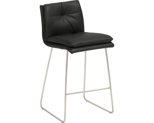 Barstuhl Mayer Sitzmöbel 1231 48,5 x 51,5 x 90 cm Edelstahl/graphit 1231_K4_30480 Barhocker mit Sitz und Rückenlehne aus Leder und Metallgestell