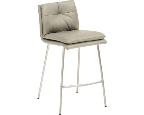 Barstuhl Mayer Sitzmöbel 1231 48,5 x 51,5 x 90 cm Edelstahl/taupe 1231_V4_30484 Barhocker mit Sitz und Rückenlehne aus Kunstleder und Metallfuß