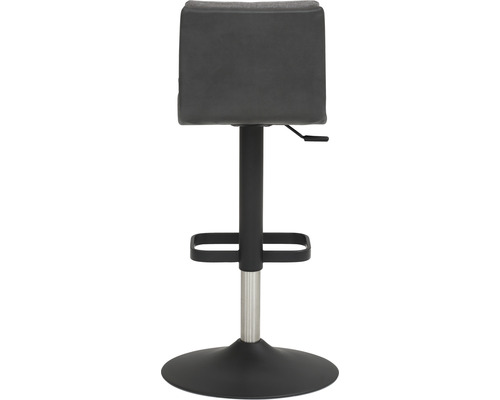 Barstuhl Mayer Sitzmöbel 1211 44 x 47 x 80 cm Stahl schwarz/anthrazit + grau Barhocker mit gepolsterter Sitzfläche, Fußstütze und rundem Sockel