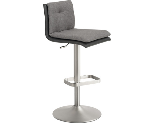 Barstuhl Mayer Sitzmöbel 1211 44 x 47 x 80 cm Stahl chrom matt/anthrazit + grau Barhocker mit Stoffbezug und Metallfuß