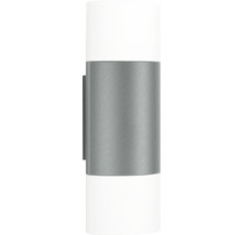 Wandleuchte in Zylinderform mit silberfarbenem Mittelteil