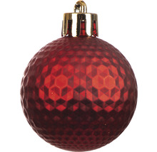 Roter Weihnachtsbaumschmuck mit Muster