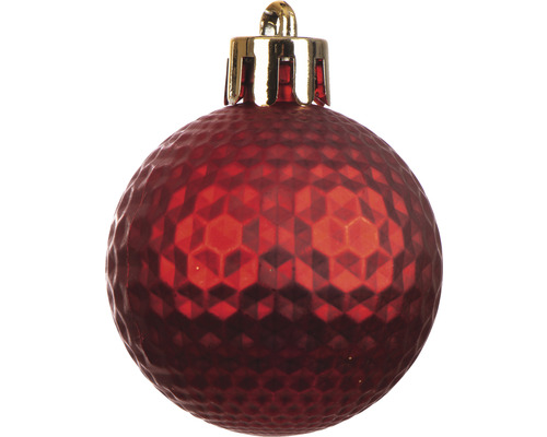 Roter Weihnachtsbaumschmuck mit Muster