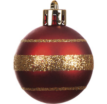 Weihnachtskugel mit glitzernden Streifen