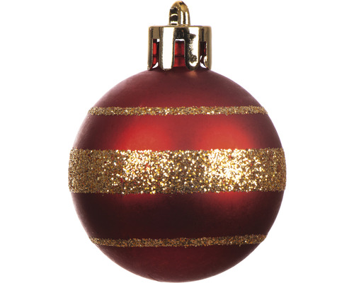 Weihnachtskugel mit glitzernden Streifen