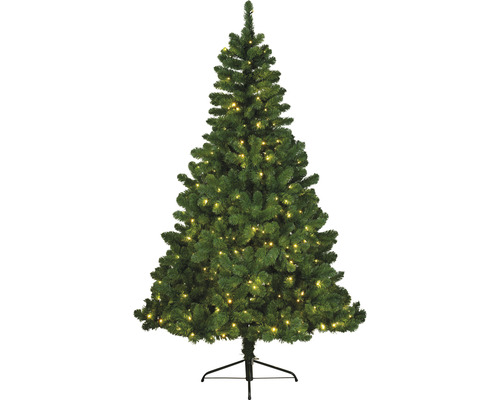 Künstlicher Weihnachtsbaum mit Beleuchtung auf einem Ständer