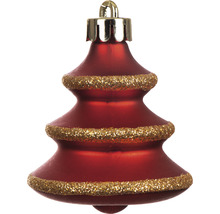 Weihnachtsbaumanhänger in Tannenbaumform mit Glitzerdetails