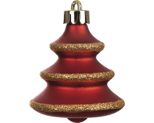 Weihnachtsbaumanhänger in Tannenbaumform mit Glitzerdetails