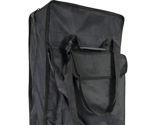 Schwarze Transporttasche mit Tragegriffen und Reißverschluss