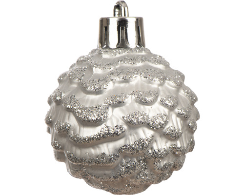 Weihnachtsbaumkugel mit glitzernden Akzenten