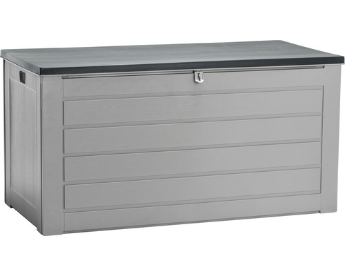 Auflagebox Aik bellavista - Home & Garden® 146,4 x 71 x 74,9 cm Kunststoff grau Graue Gartenbox zur Aufbewahrung von Gartengeräten und -möbeln.