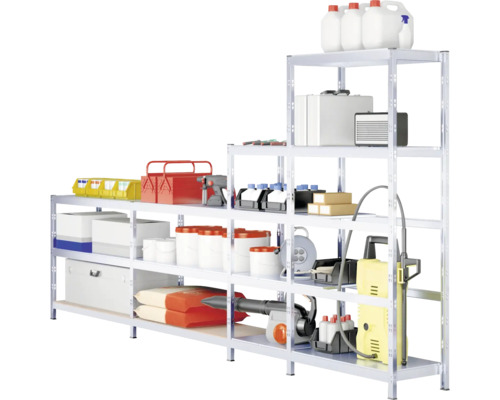 Regalsystem mit Werkzeugen und verschiedenen Behältern