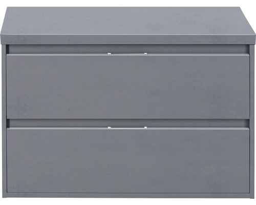 Waschtischunterschrank Sanox Porto Frontfarbe eisgrün 90 cm mit Waschtischplatte Waschtischunterschrank mit zwei Schubladen