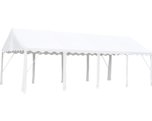 Weißes Partyzelt mit Stahlrahmen