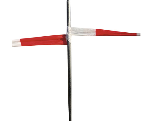 Absperrstange mit rot-weissem Absperrband