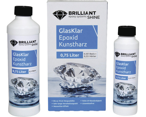 BrilliantShine GlasKlar Epoxid Kunstharz Gießharz 750 ml BrilliantShine GlasKlar Epoxid Kunstharz Gießharz 750 ml