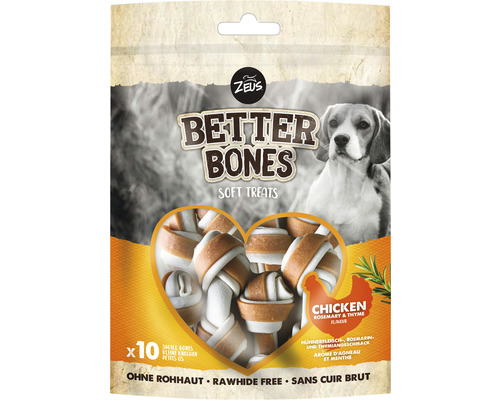 Hundesnack Zeus BetterBones Kleine Knochen Hühnchen mit Thymian 7,5 cm 10 Stück 219 g Kauartikel-0